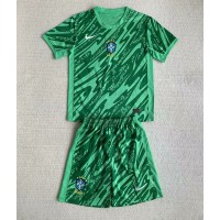Camiseta Brasil Portero Primera Equipación Replica Copa America 2024 para niños mangas cortas (+ Pantalones cortos)